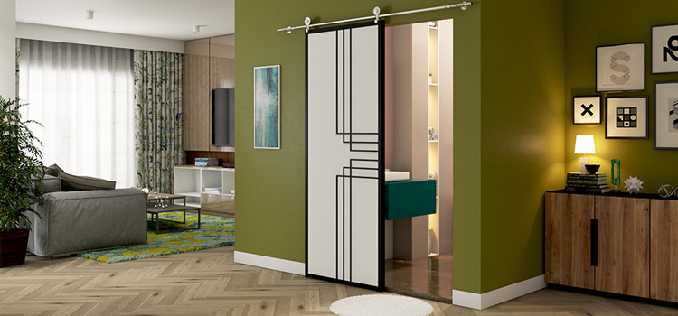sliding bathroom door installation in Keyes